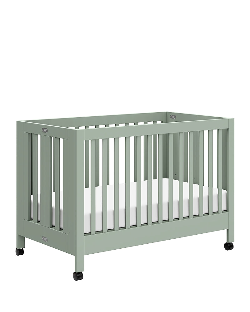 Babyletto Maki Full Size Portable Folding Crib with Toddler Bed Conversion Kit