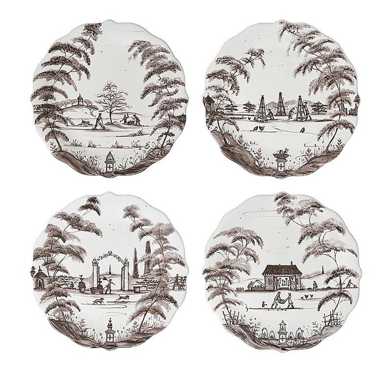 Juliska Country Estate Party Plates, Assorted Set of 4