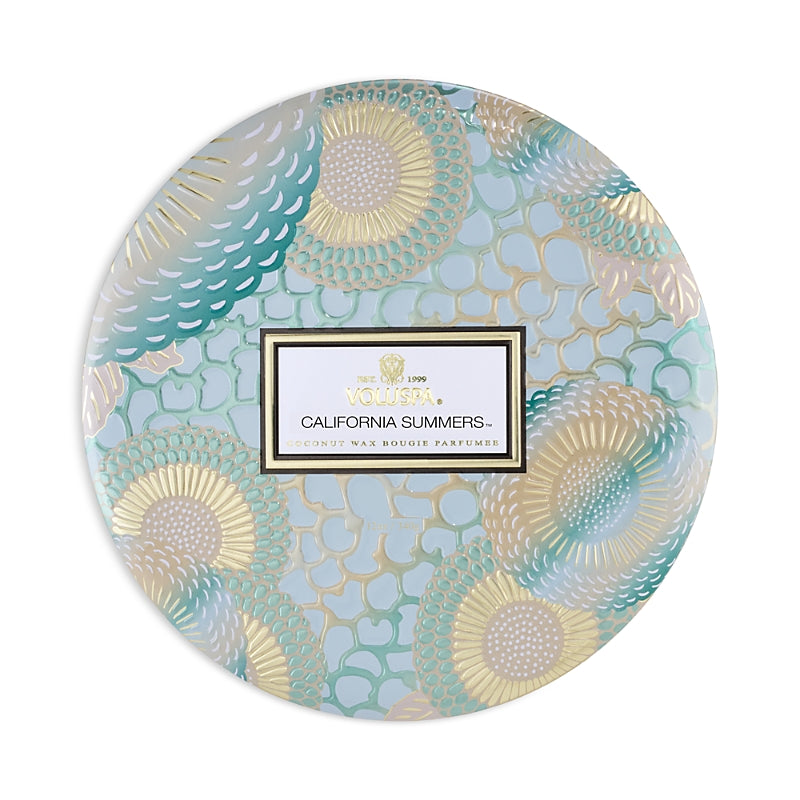 Voluspa California Summers 3 Wick Candle Tin, 12 oz.