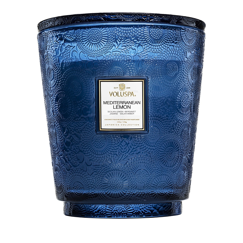 Voluspa Mediterranean Lemon 5 Wick Hearth Candle, 123 oz.