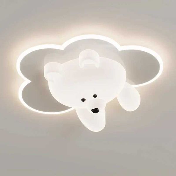 Minimalist Bear Ceiling Light Cream Ceiling Lamp Cute LED Lighting Fixtures For Bedrooms Childrens Room Study Hanging Lamp Z250120