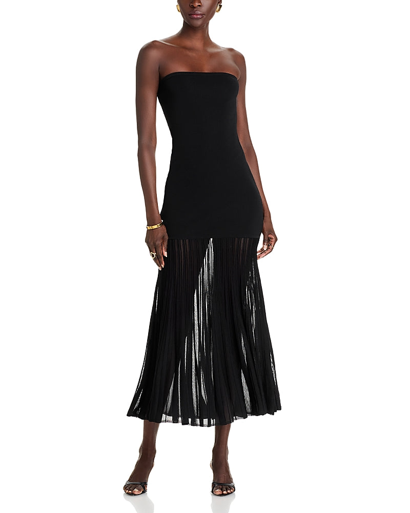 Michael Kors Tube Top Sheer Maxi Dress