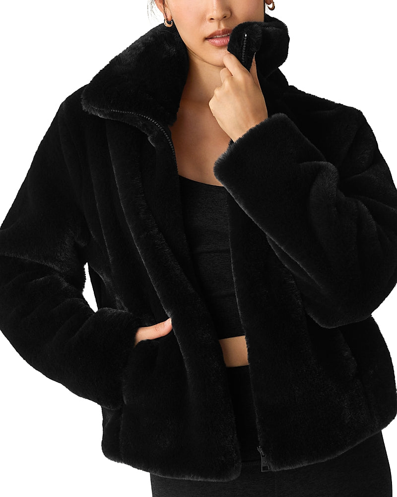 Beyond Yoga On The List Faux Fur Jacket