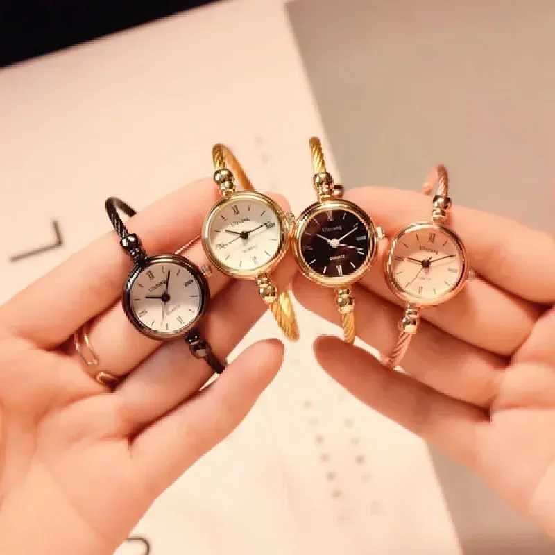 Luxury Women Watches Small Gold Bangle Bracelet Stainless Steel Retro Ladies Quartz Wristwatch Clock Fashion Reloj Para ParejasX240920