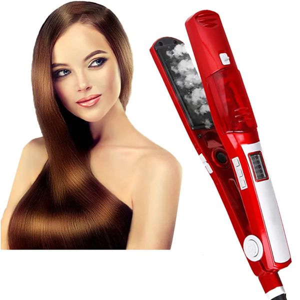 Alisadores a vapor de alisadores planos Curler profissional de cerâmica Curg Iron Care Hair Care Tool 231202
