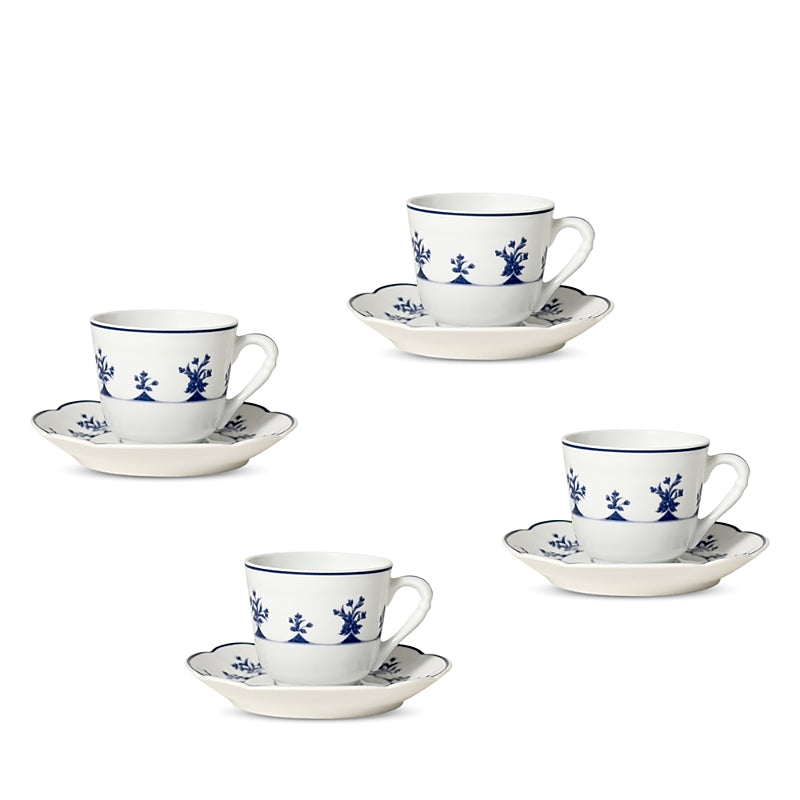 Bernardaud Chateaubriand Espresso Cup & Saucer, Set of 4