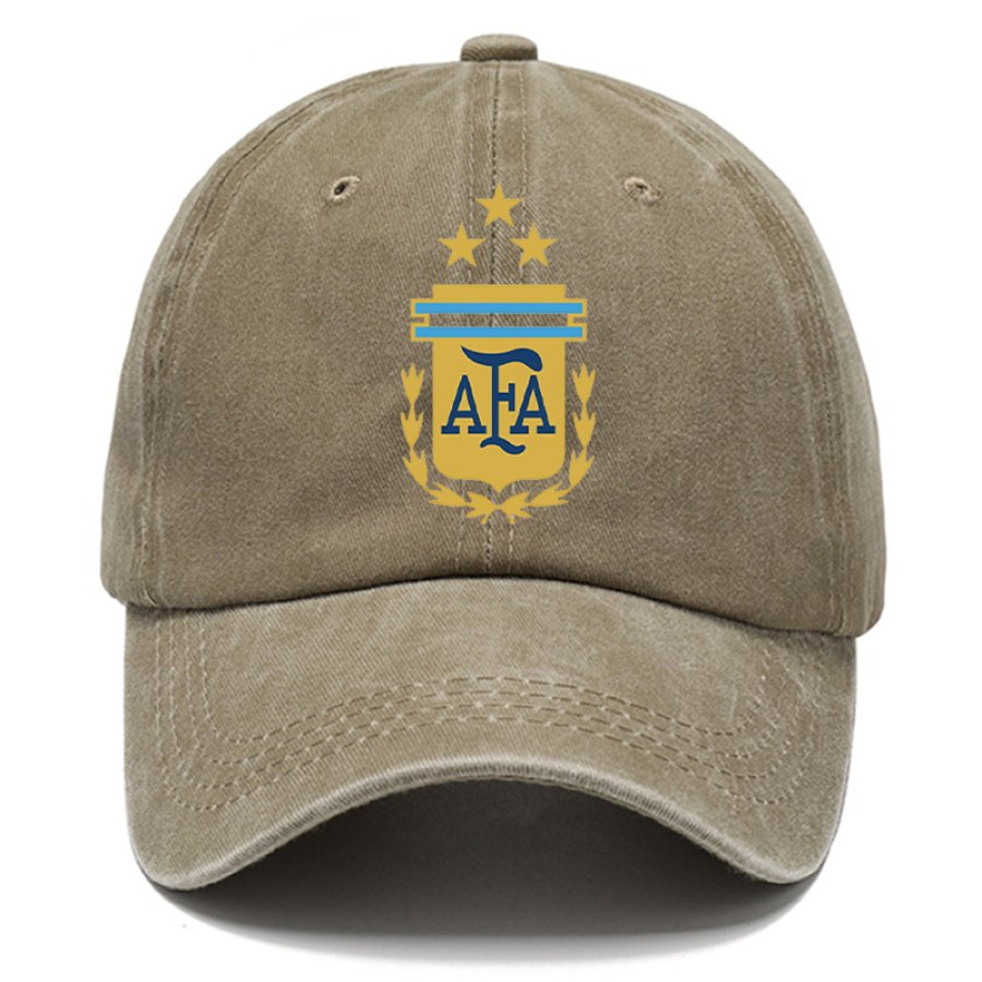 Men's Retro Washed Football Race Argentina Team Hat Baseball Cap