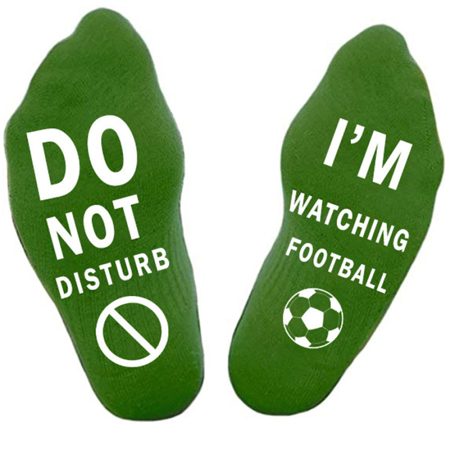 Don't Disturb Watching Football Men's Breathable Cotton Sports Socks