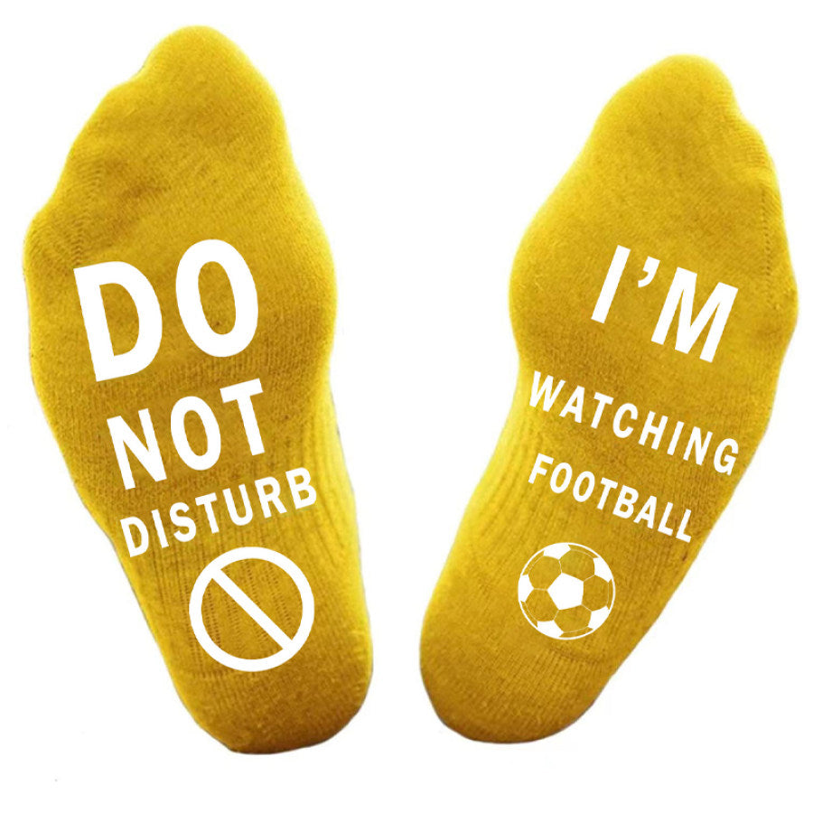 Don't Disturb Watching Football Men's Breathable Cotton Sports Socks