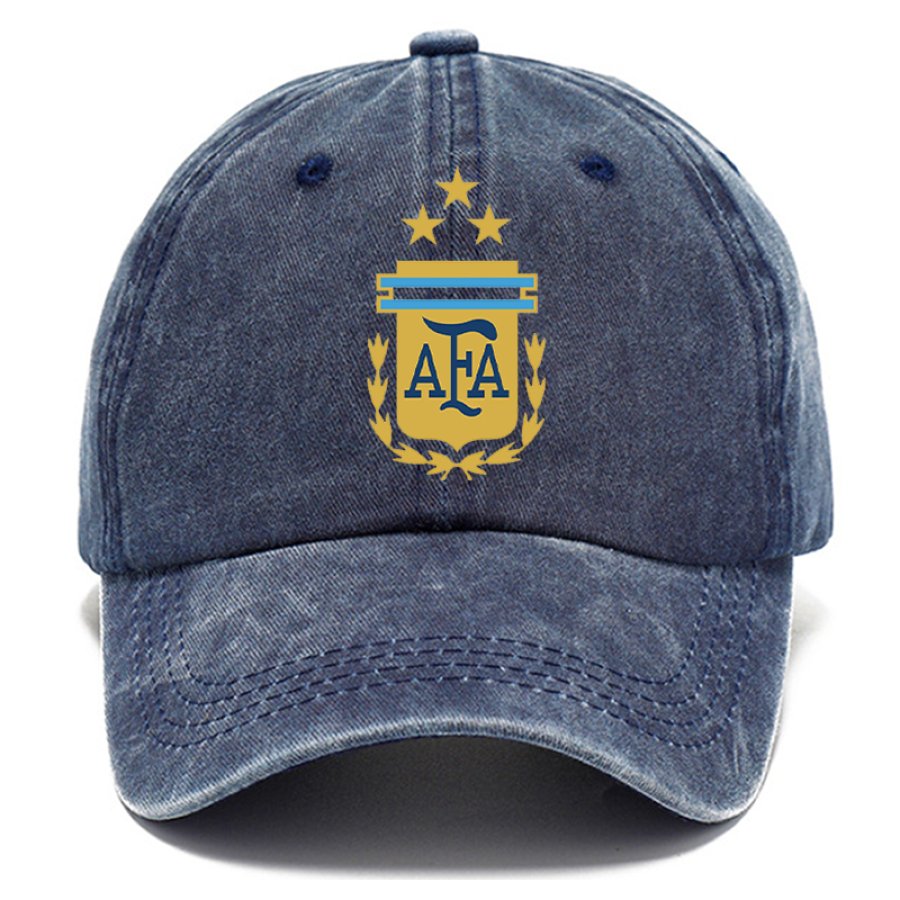Men's Retro Washed Football Race Argentina Team Hat Baseball Cap