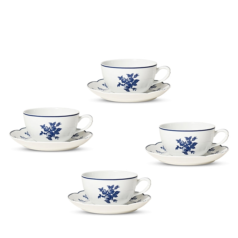 Bernardaud Chateaubriand Tea Cup & Saucer, Set of 4