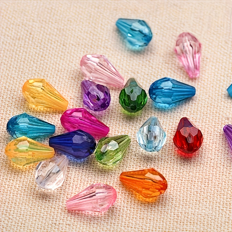 TEMU 100pcs Acrylic Teardrop Spacer Beads For Making, Necklace, Bracelet, And Curtain Accessories