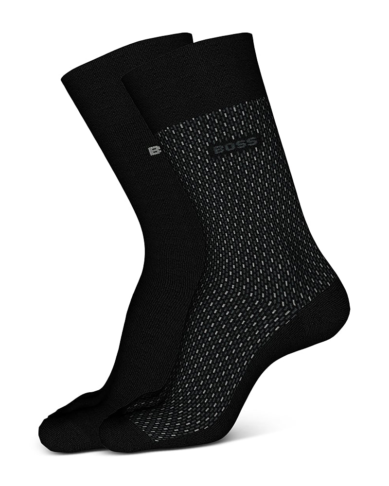 Boss Mini Pattern Logo Crew Socks, Pack of 2