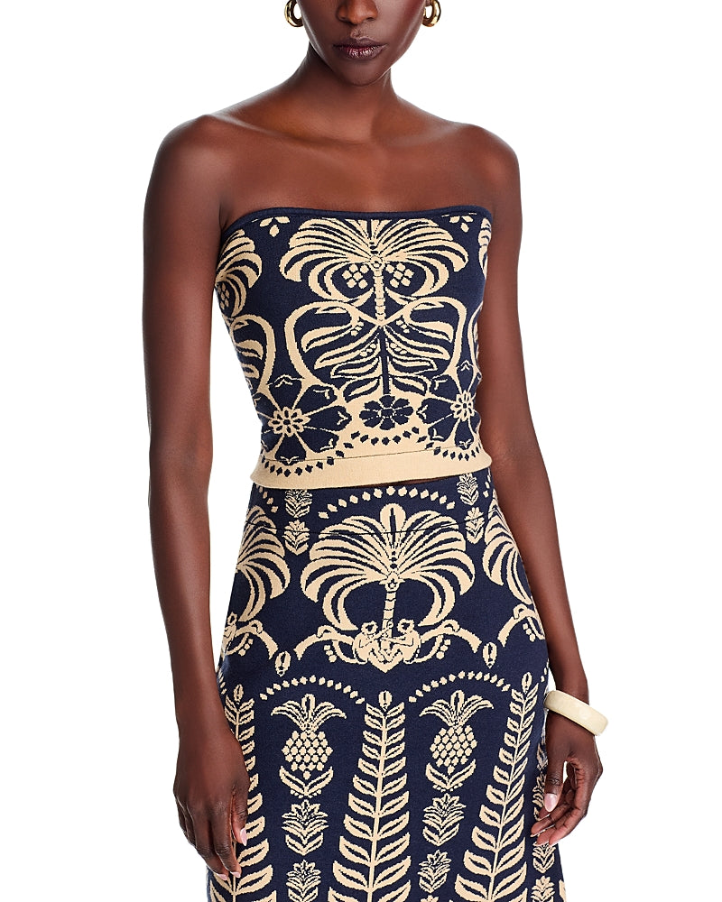 Farm Rio Ainika Tropical Splendor Knit Tube Top