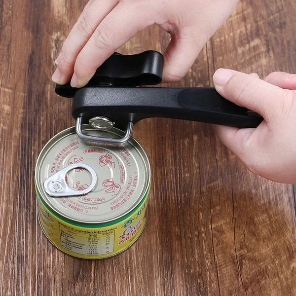 1pc Plastic Professional Kitchen Tool Safety Hand-actuated Can Opener Side Cut Easy Grip Manual Opener Knife for Cans Lid 241205