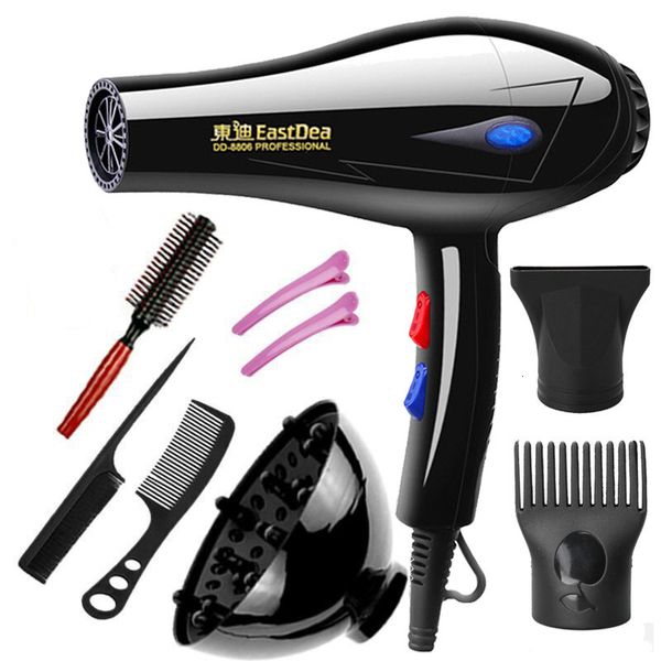 2100W Professional Hair Dryer for Salon and Home Use - EU Plug, Cold Air Adjustment, Nozzles, Travel-friendly