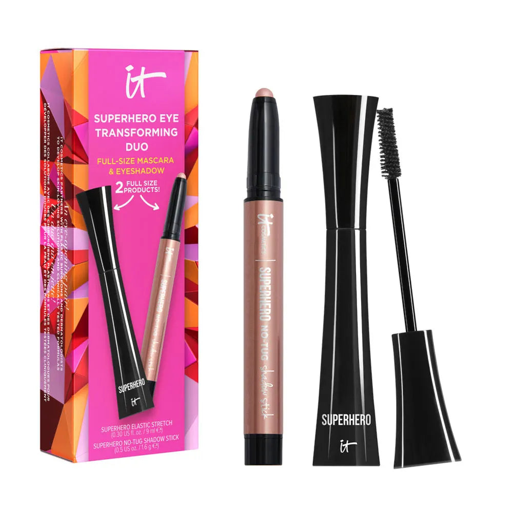 IT Cosmetics Mascara Superhero Eye Set + Ombnet Stick i fuld størrelse