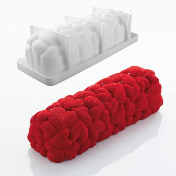 Valentines Day French Mousse Moulds Heart Cake Mold Silicone Tools Decorating Pastry Bakeware Kitchen Supplies 250109