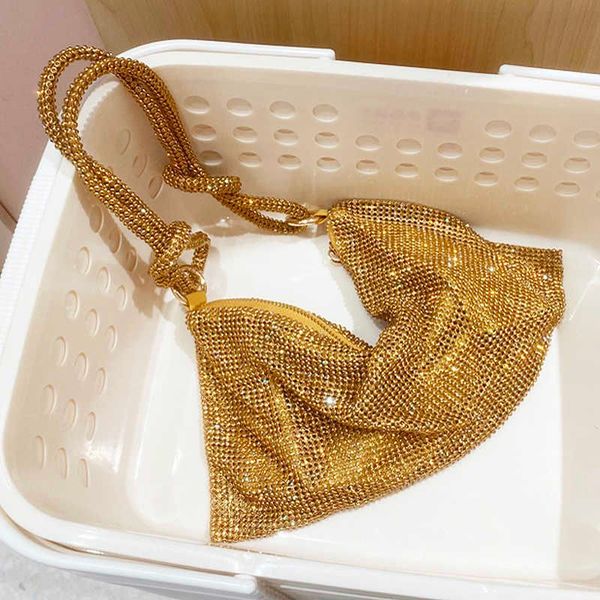 Handle Shining Crystal Rhinestones Evening clutch Bag Purses and handbag luxury Designer silver Shoulder Bag Hobo Bags party bag Fjosh