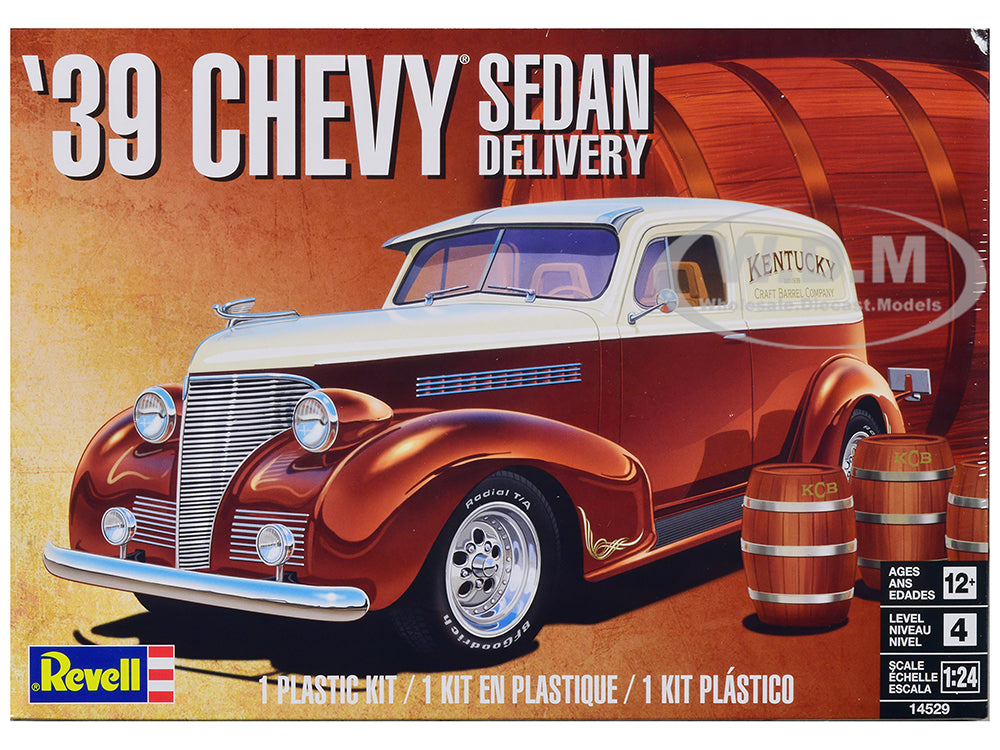 Level 4 Model Kit 1939 Chevrolet Sedan Delivery with Barrel Accessories 1-24 Scale Model by Revell