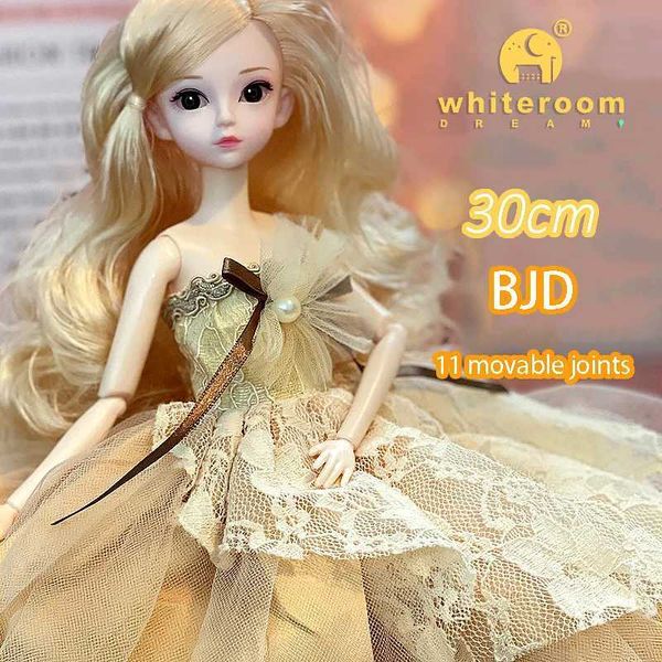 1-6 Dolls Toys For Girls Kids 4 To 6 Years FASHION GIFT DOLL CUTE TOY Makeup For Set Hinged Bjd Doll 30 cm Full Set Making Y240731