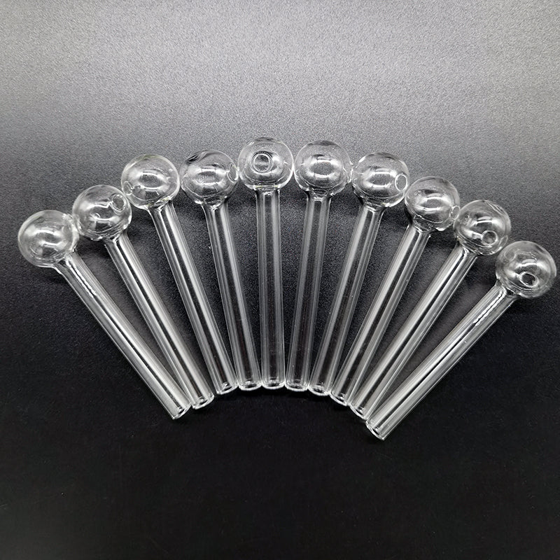 Pyrex 7cm 10cm 12cm Glass Oil Burner Pipe Clear Color Quality Smoking Pipes Transparent Great Tube Tubes Nail Tips Dry Herb Tobacco Hand Pipes