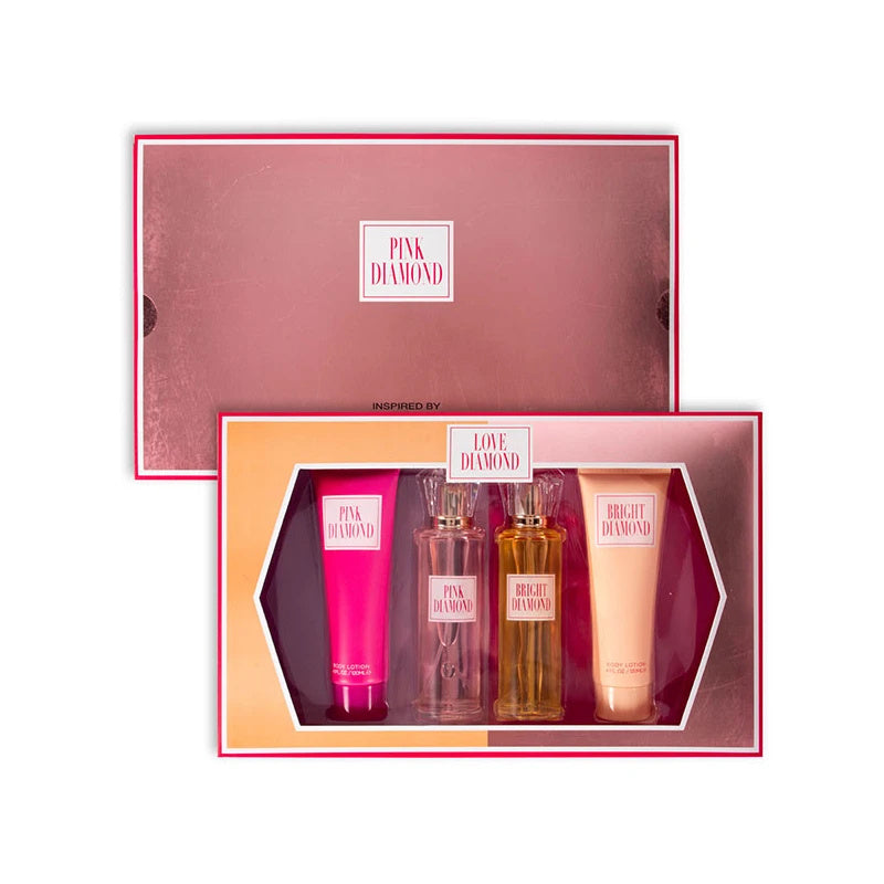 TEMU Valentine's Gift, Gift For Women's 4pcs Set , 4.1fl.oz-×2 Body Lotion 3.4fl.oz-×2 Edp Women's 4pcs Set , Holiday Gift Set