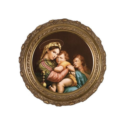 Madonna of the Chair by Raphael On Canvas with Ornate Gold Frame