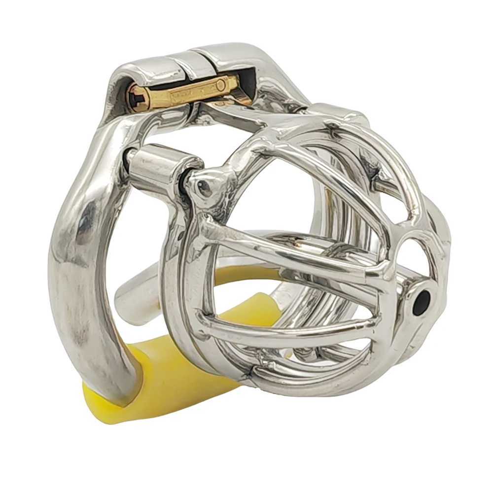 Male Stainless Steel Chastity Device with Removable PA Puncture Urinary Catheter Penis Ring Chastity Belt Lock Small Cock Cage R250526
