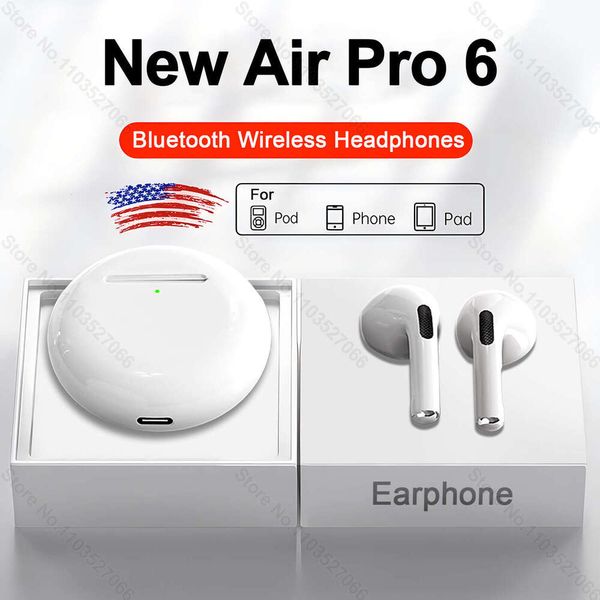 #Original Air 6 TWS Wireless Headphones Bluetooth Earphones For iPhone 15 14 13 12 Pro Max Mini Headset Earbuds Accessories