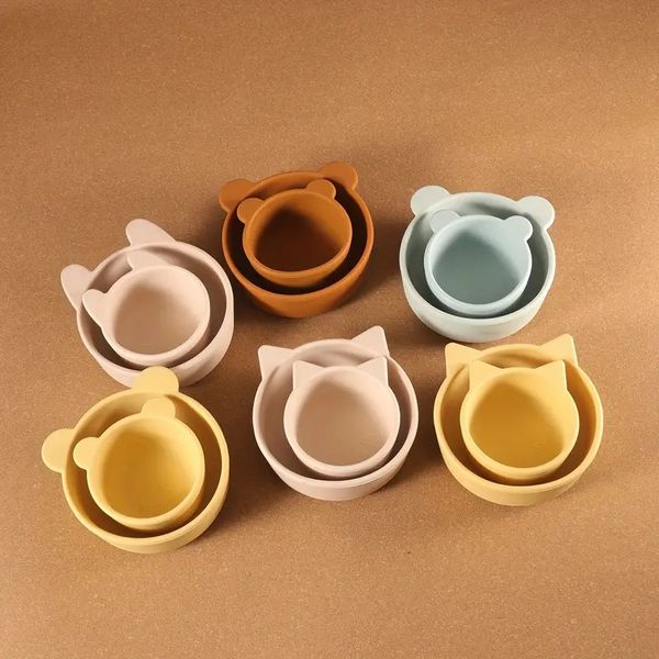 Solid Color Baby Bowls and Snack Bowls - Safe, Non-Toxic Silicone Feeding Set for Infants and Young Children