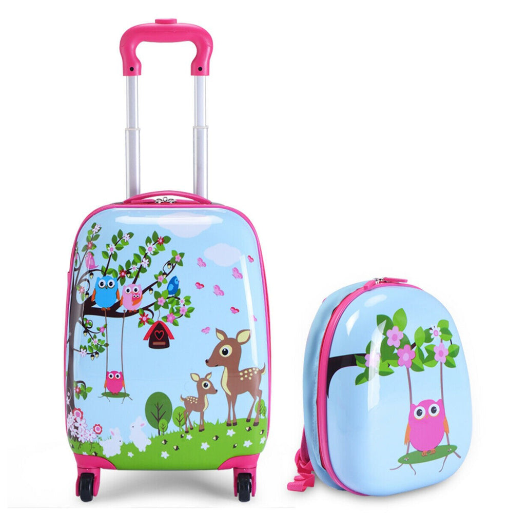 Kids' 2-Piece Printed Hardside Luggage/Backpack Set - Deer and Owls