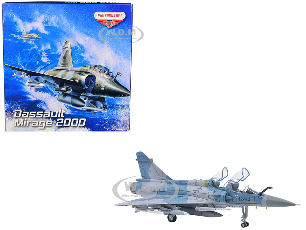 Dassault Mirage 2000B Fighter Plane Blue Camouflage with Missile Accessories "Wing" Series 1-72 Diecast Model by Panzerkampf