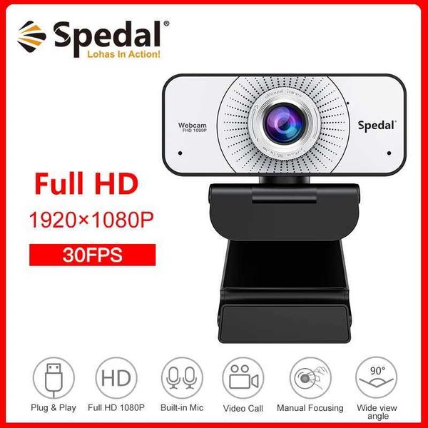 Webcams Spedal MF821 Webcam 1080P Full HD Manual focus With Microphone USB Plug For PC Computer Mac Laptop Desktop YouTube Skype Y240701Rand