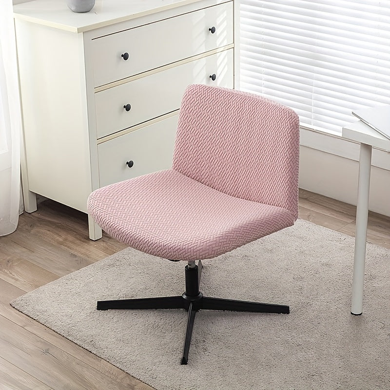 TEMU 1pc Kite Without Armrest Office Chair Slipcover, Elastic Jacquard Vanity Chair Cover For Mid-back Wide Seat Computer Gaming Accent Chair