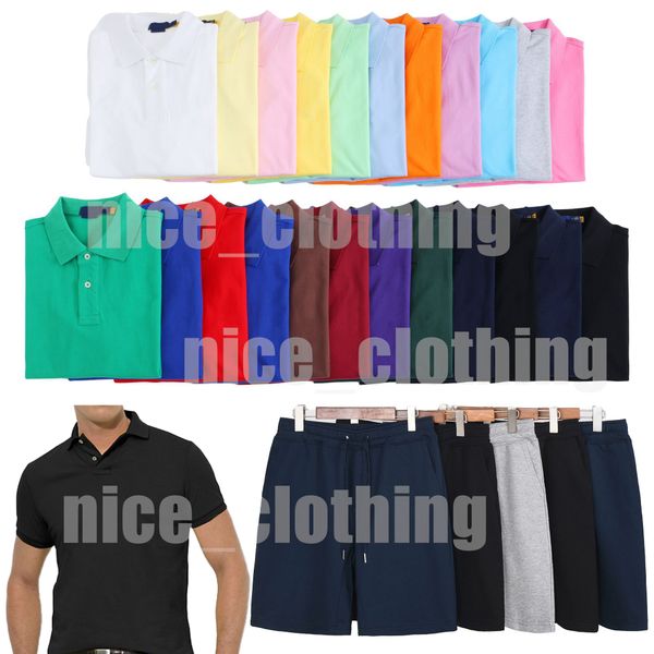 mens polos shirt designer solid polos shirts mans fashion summer t shirt homme slim clothes clothing black tee men white shorts many colors