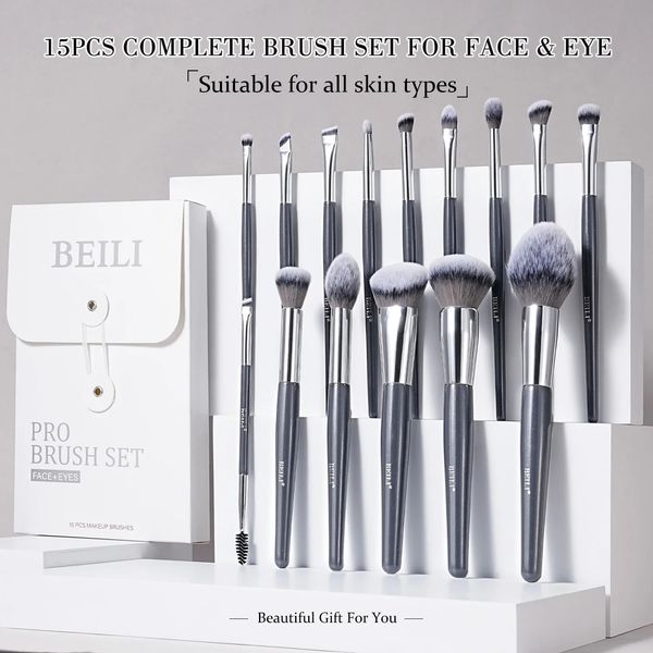 BEILI Soft 891530 Makeup brush for foundation make-up concealer eye shadow eyebrow eyelash eyeliner brush multi-function comb 240529