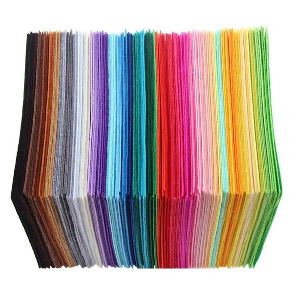 wholesale 15x15CM Non Woven Felt 1mm Thickness Polyester Cloth Felts DIY Bundle For Sewing Dolls Crafts Packaging Paper