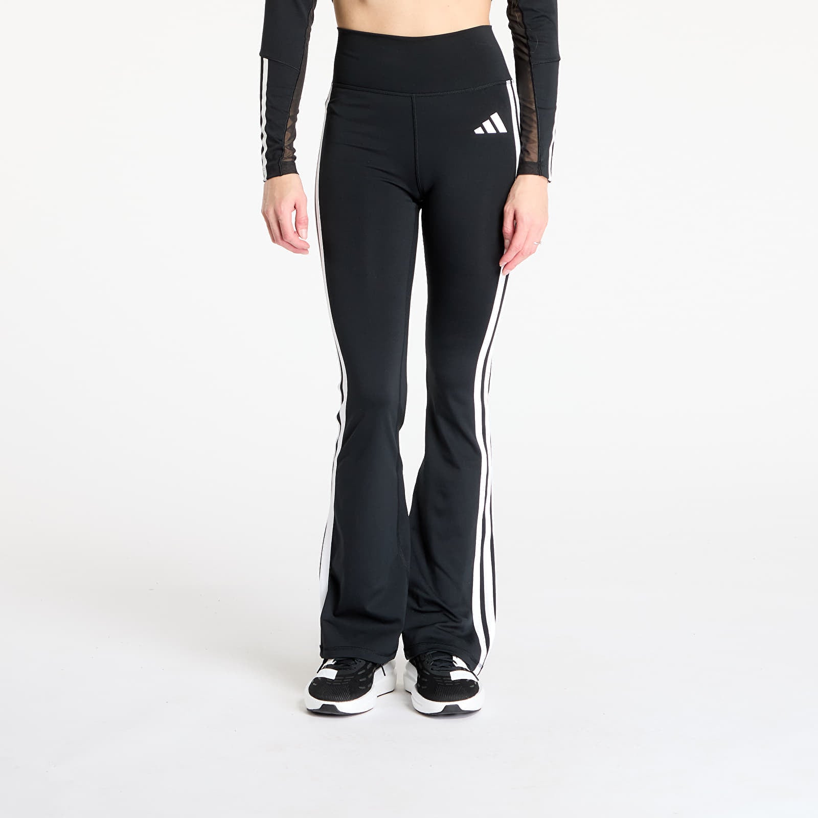adidas Optime Essentials 3-Stripes Flared Leggings Black- White XS