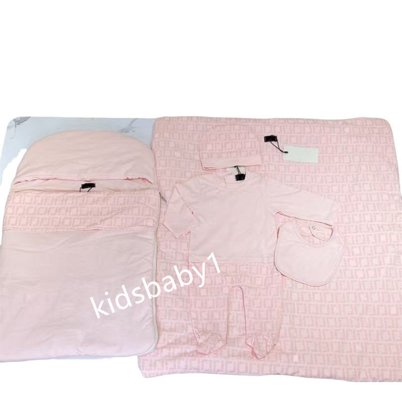 Baby Designer New Brand Baby Climbing Suit Simple Long Sleeved Cotton One Piece Dress Sleeping Bag Five Set Winter Warmth Protection A05