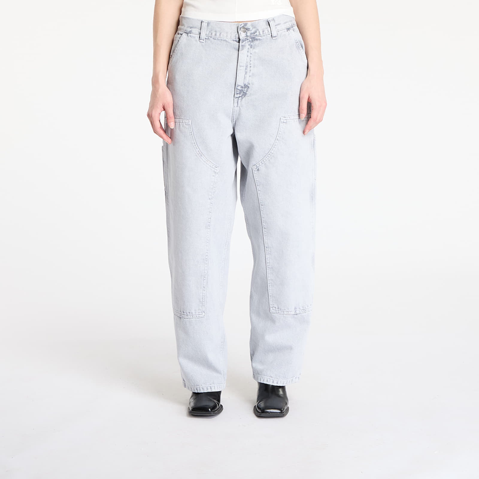 Byxor Carhartt WIP W' Brandon Double Knee Pant Black Chalk Wash XS