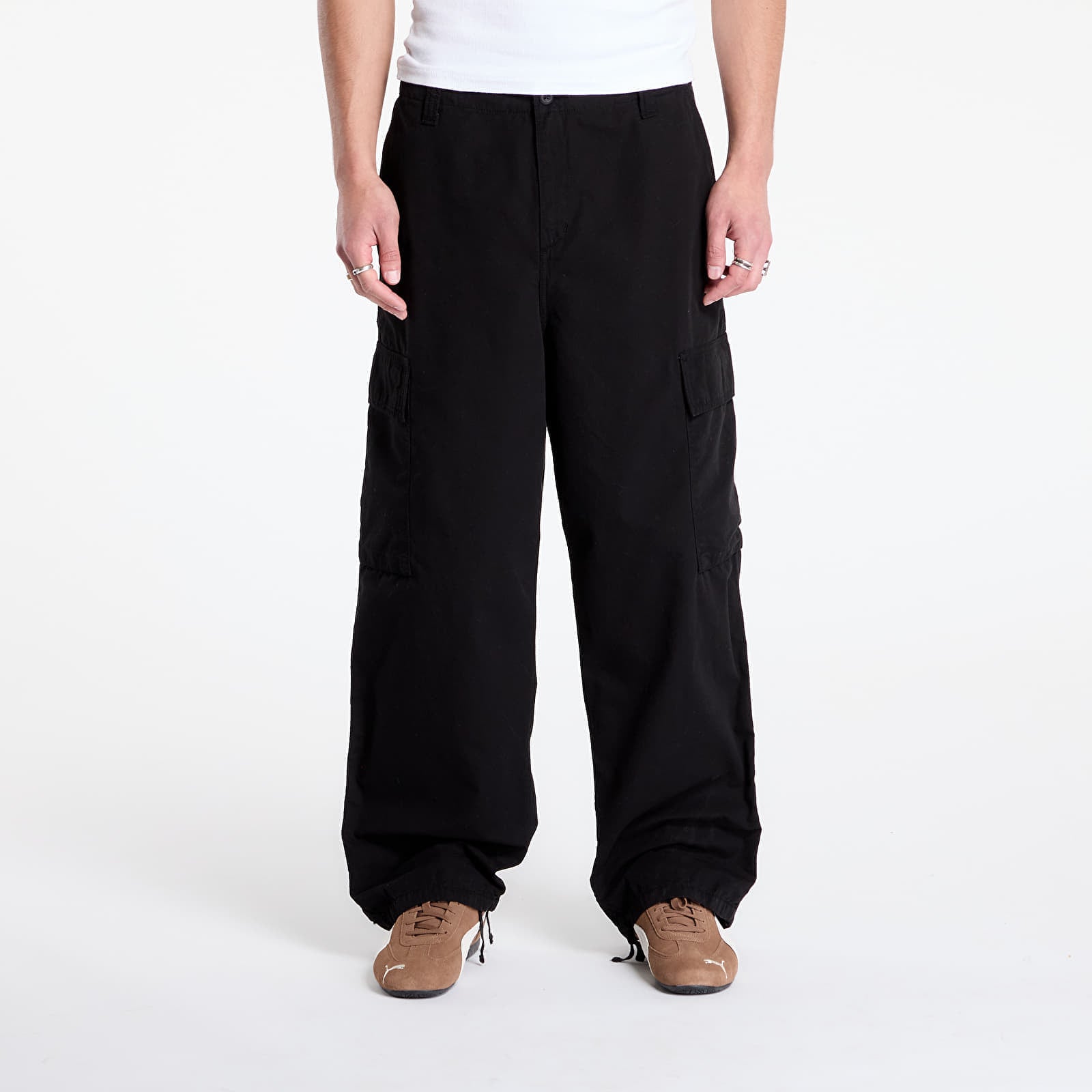 Byxor Carhartt WIP Kade Cargo Pant Black Garment Dyed 33