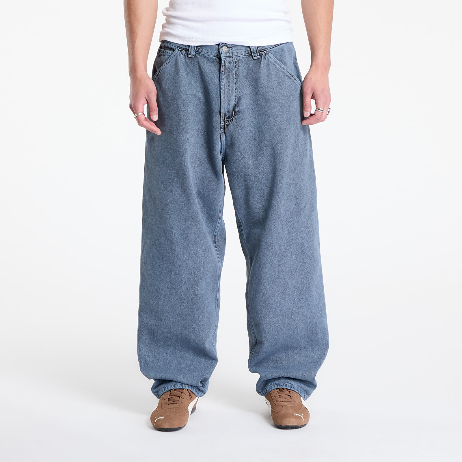 Bukser Carhartt WIP OG Single Knee Pant Black- Blue Fog Garment Dyed M