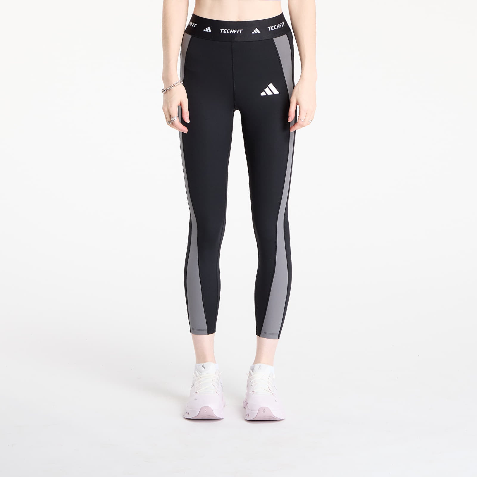 Bukser adidas Techfit Colorblock 7-8 Leggings Black- Grey Four S