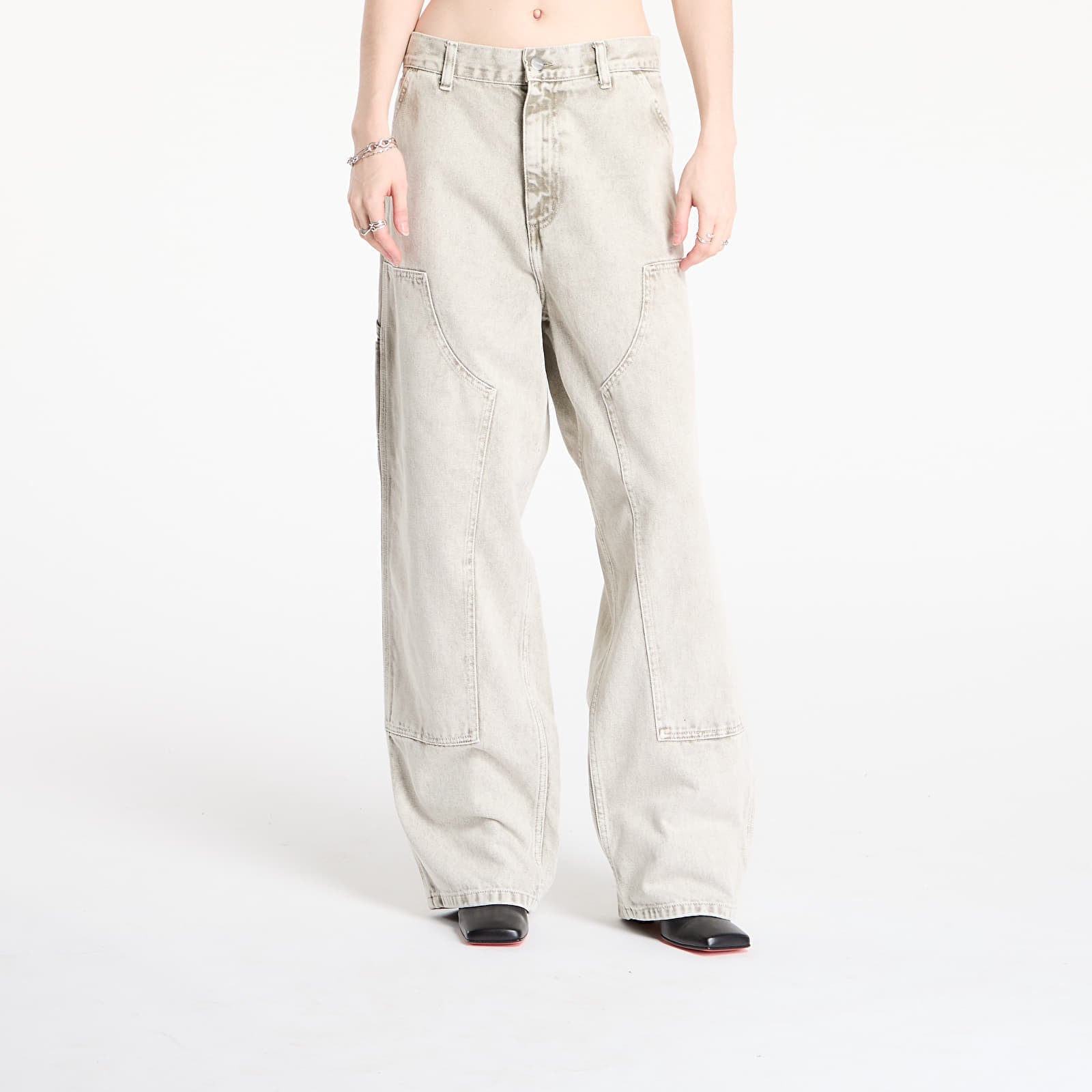 Byxor Carhartt WIP W' Brandon Double Knee Pant Opuntia Chalk Wash M