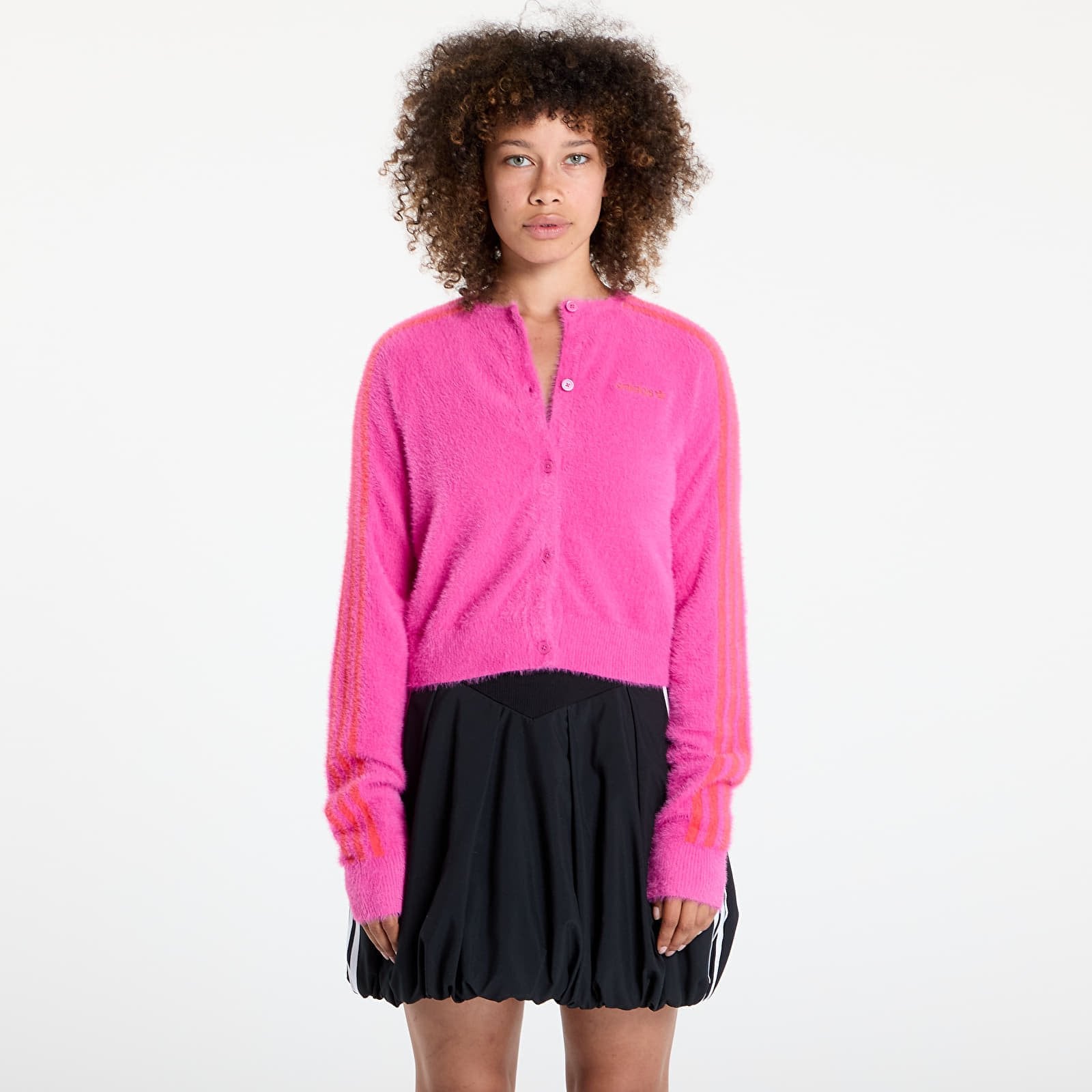 Genser adidas Fluffy Knitted Cardigan Semi Lucid Fuchsia S