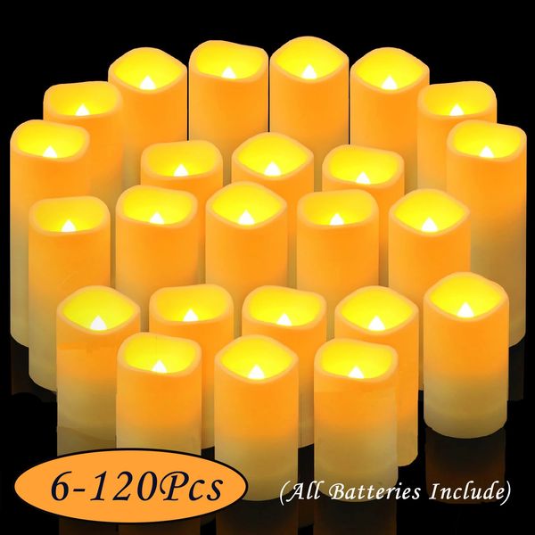6120 LED pillar candles powered by batteries flameless for weddings and concerts flickering home decorationparty supplies 240905