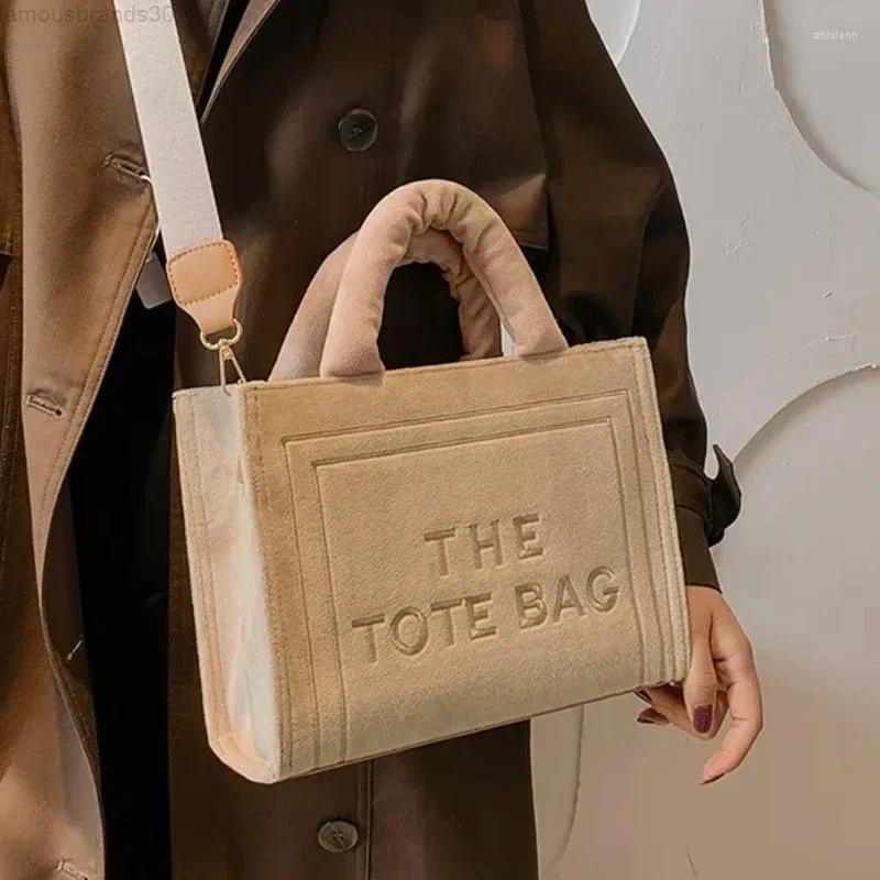 Totes Female Square Tote Crossbody Bag Aesthetic Velour Elegant Letter Print Ladies Shoulder Bags Top Handle Womens Charisma Handbags11