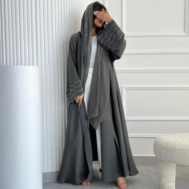 Ethnic Clothing Women Dresses Eid Muslim For Open Abaya Jalabiya Embroidery Hijab Vestidos Islam Ramadan Dubai Arab Morocco Kaftan Cardigan