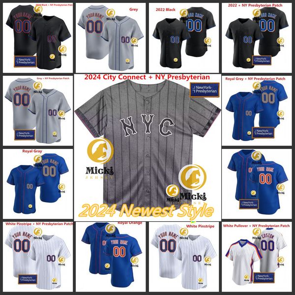 Pete Alonso Francisco Lindor Presbyterian 2024 Baseball Jersey 1 Jeff McNeil 23 David Peterson 39 Edwin Diaz 9 Brandon Nimmo 47 Joey Lucches
